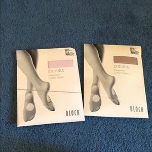 bloch tan and pink size B tights
